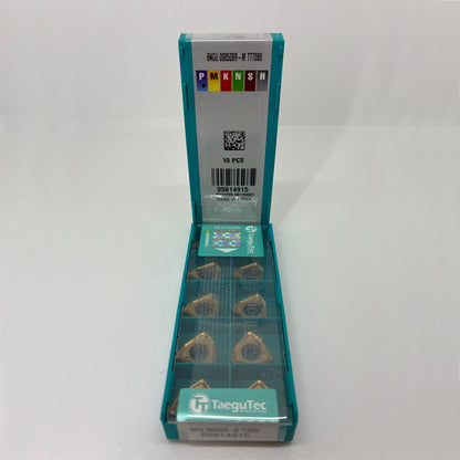 Plaquita indexable Taegutec 6NGU 090508R-M TT7080 – vista frontal, grado CVD TT7080 para fresado CNC