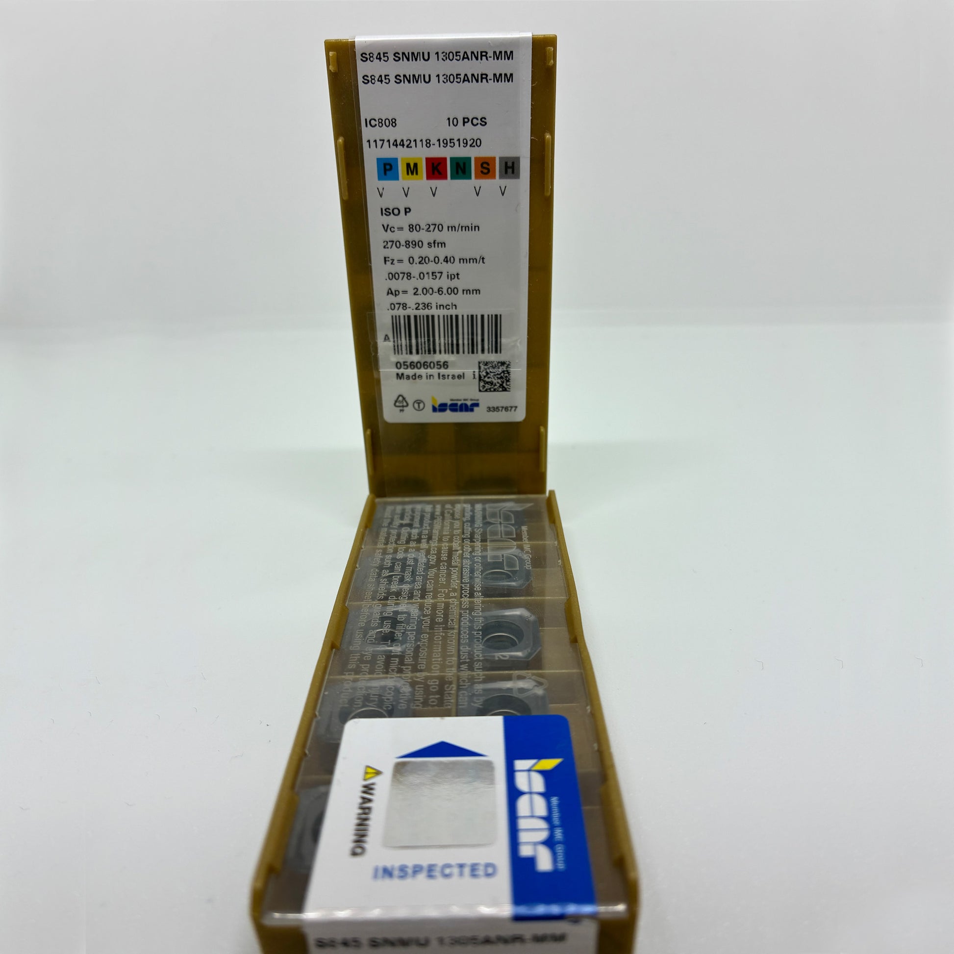 Plaquita de fresado ISCAR S845 SNMU 1305ANR-MM IC808 carburo recubierto PVD